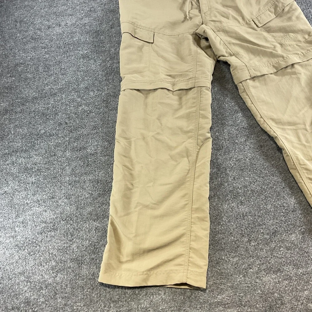 The North Face Convertible Hiking Pants Womens Size 12 Beige Zip Off Outdoor